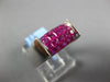 3.10CT AAA RUBY 18K WHITE GOLD PRINCESS INVISIBLE MULTI ROW RECTANGULAR FUN RING
