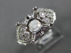 WIDE .50CT DIAMOND 14KT WHITE GOLD 3D FILIGREE ROUND SEMI MOUNT ENGAGEMENT RING