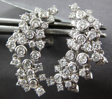 ESTATE 1.26CT DIAMOND 18KT WHITE GOLD HANDCRAFTED MOON CHANDLER HANGING EARRINGS