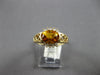 2.74CT DIAMOND & AAA CITRINE 14KT YELLOW GOLD 3D OVAL & ROUND SEM BEZEL FUN RING