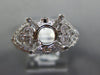 WIDE .50CT DIAMOND 14KT WHITE GOLD 3D FILIGREE ROUND SEMI MOUNT ENGAGEMENT RING