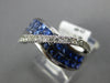 WIDE 3.02CT DIAMOND & AAA SAPPHIRE 14KT WHITE GOLD ROUND & PRINCESS CUT X RING