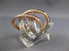 ESTATE LARGE 1.64CT DIAMOND 14KT WHITE & ROSE GOLD MULTI ROW INFINITY LOVE RING
