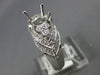 WIDE .50CT DIAMOND 14KT WHITE GOLD 3D FILIGREE ROUND SEMI MOUNT ENGAGEMENT RING
