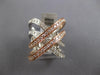 ESTATE LARGE 1.64CT DIAMOND 14KT WHITE & ROSE GOLD MULTI ROW INFINITY LOVE RING