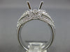 WIDE .50CT DIAMOND 14KT WHITE GOLD 3D FILIGREE ROUND SEMI MOUNT ENGAGEMENT RING