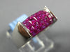 3.10CT AAA RUBY 18K WHITE GOLD PRINCESS INVISIBLE MULTI ROW RECTANGULAR FUN RING