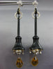 ANTIQUE LARGE 9.15CT OLD MINE DIAMOND & MULTI GEM 14K 2TONE GOLD FLOWER EARRINGS