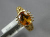 2.74CT DIAMOND & AAA CITRINE 14KT YELLOW GOLD 3D OVAL & ROUND SEM BEZEL FUN RING