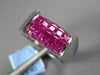 3.10CT AAA RUBY 18K WHITE GOLD PRINCESS INVISIBLE MULTI ROW RECTANGULAR FUN RING