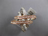 ESTATE LARGE 1.64CT DIAMOND 14KT WHITE & ROSE GOLD MULTI ROW INFINITY LOVE RING