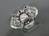 WIDE .50CT DIAMOND 14KT WHITE GOLD 3D FILIGREE ROUND SEMI MOUNT ENGAGEMENT RING