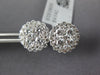 ESTATE LARGE 1.26CT DIAMOND 18K WHITE GOLD 3D ROUND CLUSTER FLOWER STUD EARRINGS