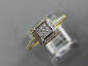 ESTATE .18CT DIAMOND 14KT 2 TONE GOLD 3D CLASSIC SQUARE PAVE FUN FRIENDSHIP RING