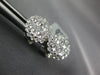 ESTATE LARGE 1.26CT DIAMOND 18K WHITE GOLD 3D ROUND CLUSTER FLOWER STUD EARRINGS