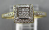 ESTATE .18CT DIAMOND 14KT 2 TONE GOLD 3D CLASSIC SQUARE PAVE FUN FRIENDSHIP RING