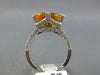 ESTATE 5.74CT DIAMOND & AAA CITRINE 14KT WHITE GOLD OVAL & ROUND ENGAGEMENT RING