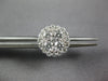 ESTATE LARGE 1.26CT DIAMOND 18K WHITE GOLD 3D ROUND CLUSTER FLOWER STUD EARRINGS