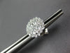 ESTATE LARGE 1.26CT DIAMOND 18K WHITE GOLD 3D ROUND CLUSTER FLOWER STUD EARRINGS