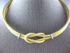 ESTATE .20CT DIAMOND 14KT YELLOW GOLD 3D CLASSIC LOVE KNOT CHOKER FUN NECKLACE