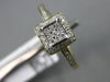 ESTATE .18CT DIAMOND 14KT 2 TONE GOLD 3D CLASSIC SQUARE PAVE FUN FRIENDSHIP RING