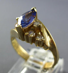 .89CT DIAMOND & AAA TANZANITE 14KT YELLOW GOLD MARQUISE & ROUND FRIENDSHIP RING
