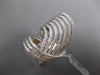 ESTATE EXTRA LARGE 1.17CT DIAMOND 14KT WHITE GOLD MULTI ROW CRISS CROSS FUN RING