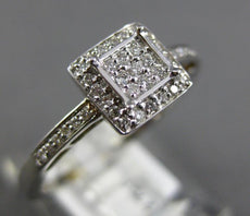 ESTATE .18CT DIAMOND 14KT WHITE GOLD 3D CLASSIC DOUBLE SQUARE FUN RING