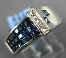 1.94CT DIAMOND & AAA SAPPHIRE 18KT WHITE GOLD PRINCESS & ROUND ETOILE BELT RING
