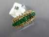 WIDE 1.50CT DIAMOND & AAA EMERALD 14KT YELLOW GOLD GRADUATING ANNIVERSARY RING