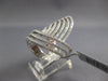 ESTATE EXTRA LARGE 1.17CT DIAMOND 14KT WHITE GOLD MULTI ROW CRISS CROSS FUN RING