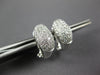 ESTATE WIDE .77CT DIAMOND 18K WHITE GOLD CLASSIC MULTI ROW WAVE CLIP ON EARRINGS