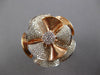 ESTATE EXTRA LARGE 1.43CT DIAMOND 14KT ROSE GOLD HANDCRAFTED FLOWER FUN RING