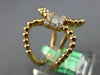 ESTATE LARGE .11CT DIAMOND 18KT ROSE GOLD 3D ROUND & BAGUETTE LOVE KNOT RING