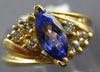 .89CT DIAMOND & AAA TANZANITE 14KT YELLOW GOLD MARQUISE & ROUND FRIENDSHIP RING