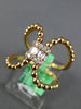 ESTATE LARGE .11CT DIAMOND 18KT ROSE GOLD 3D ROUND & BAGUETTE LOVE KNOT RING
