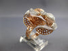 ESTATE EXTRA LARGE 1.43CT DIAMOND 14KT ROSE GOLD HANDCRAFTED FLOWER FUN RING