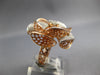 ESTATE EXTRA LARGE 1.43CT DIAMOND 14KT ROSE GOLD HANDCRAFTED FLOWER FUN RING