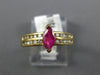 .71CT DIAMOND & AAA RUBY 14KT YELLOW GOLD 3D MARQUISE AND ROUND FRIENDSHIP RING
