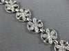 ANTIQUE WIDE 1.60CT DIAMOND 18KT WHITE GOLD MULTI LEAF FLOWER CIRCULAR BRACELET