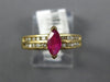.71CT DIAMOND & AAA RUBY 14KT YELLOW GOLD 3D MARQUISE AND ROUND FRIENDSHIP RING