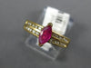 .71CT DIAMOND & AAA RUBY 14KT YELLOW GOLD 3D MARQUISE AND ROUND FRIENDSHIP RING