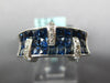 4.0CT DIAMOND & AAA SAPPHIRE 18K WHITE GOLD PRINCESS &ROUND INVISIBLE 3 ROW RING