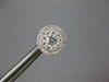 LARGE .85CT DIAMOND 18KT WHITE GOLD 3D CLUSTER FLOWER STUD EARRINGS WITH JACKETS