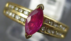 .71CT DIAMOND & AAA RUBY 14KT YELLOW GOLD 3D MARQUISE AND ROUND FRIENDSHIP RING