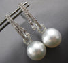 EXTRA LARGE .79CT DIAMOND & AAA SOUTH SEA PEARL 18KT WHITE GOLD HANGING EARRINGS