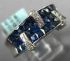 4.0CT DIAMOND & AAA SAPPHIRE 18K WHITE GOLD PRINCESS &ROUND INVISIBLE 3 ROW RING