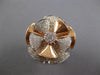 ESTATE EXTRA LARGE 1.43CT DIAMOND 14KT ROSE GOLD HANDCRAFTED FLOWER FUN RING