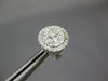 LARGE .85CT DIAMOND 18KT WHITE GOLD 3D CLUSTER FLOWER STUD EARRINGS WITH JACKETS