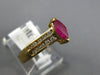 .71CT DIAMOND & AAA RUBY 14KT YELLOW GOLD 3D MARQUISE AND ROUND FRIENDSHIP RING